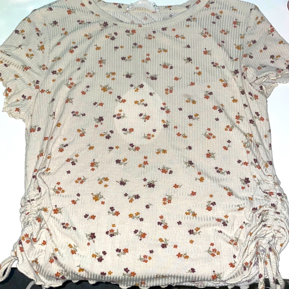 floral drawstring shirt